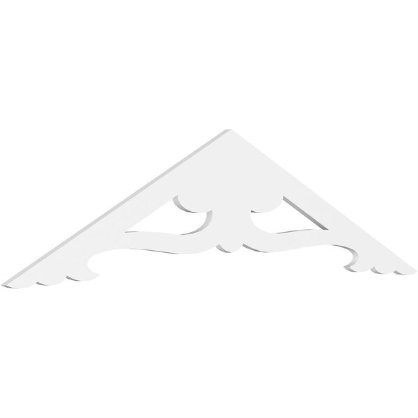 Ekena Millwork Pitch Cornelia Architectural Grade PVC Gable Pediment, 72"W x 18"H x 1"P (6/12) GPP072X018X100CRN - main